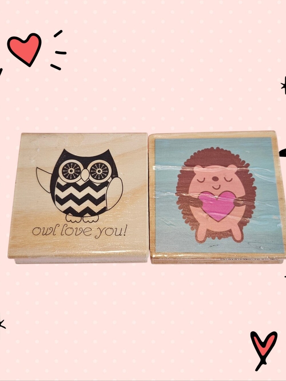 Rubber Stamp Owl Love You! and Porcupine Stamp